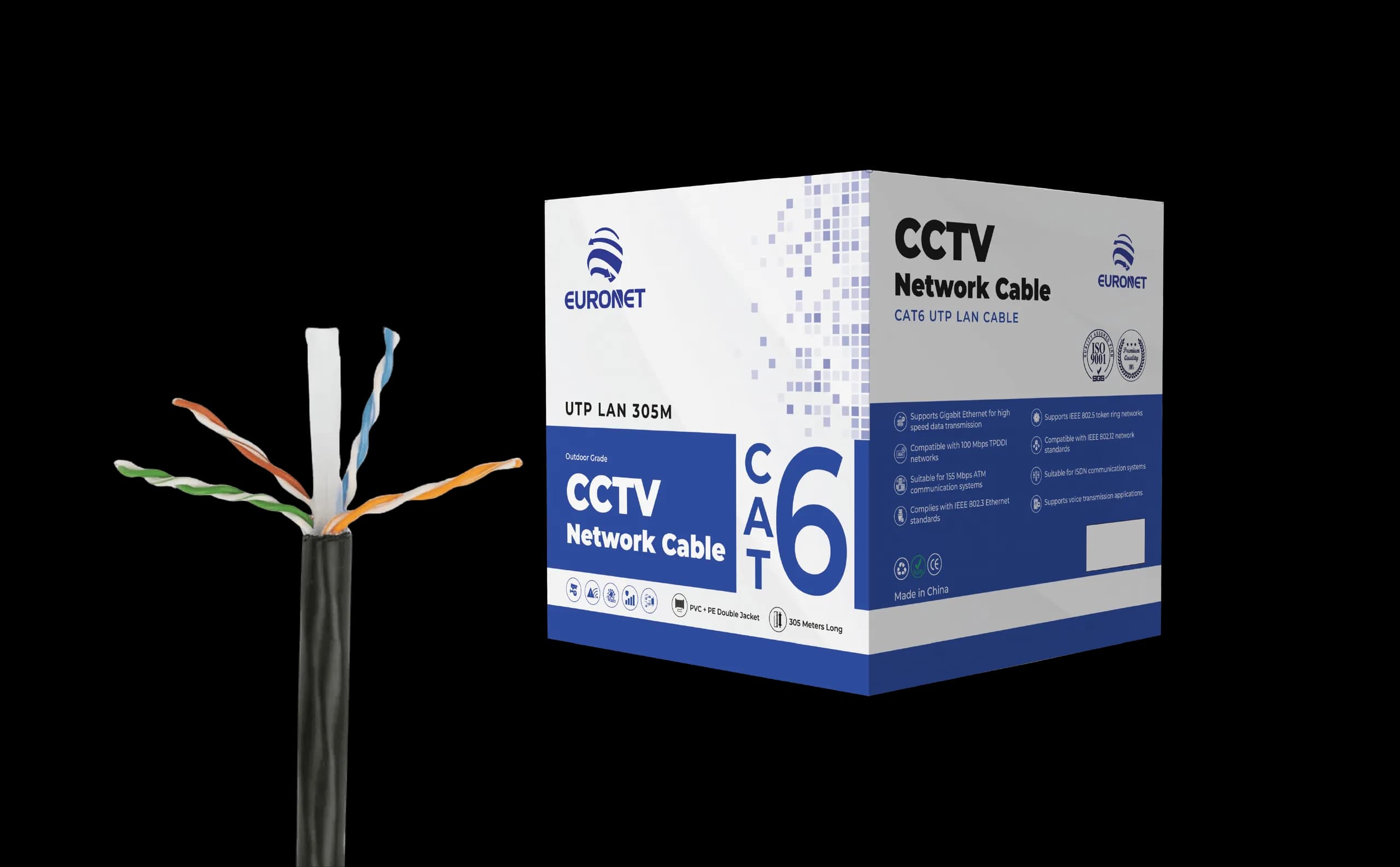 كابل CAT6 UTP بطول 305 متر للاستخدام الخارجي