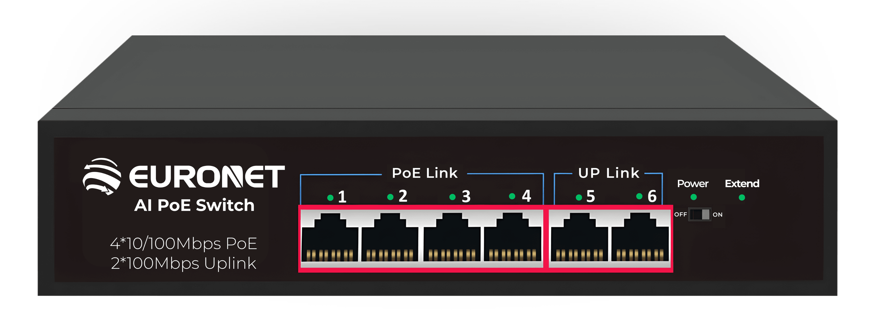 Euronet POE Network Switch 4PORT Uplink