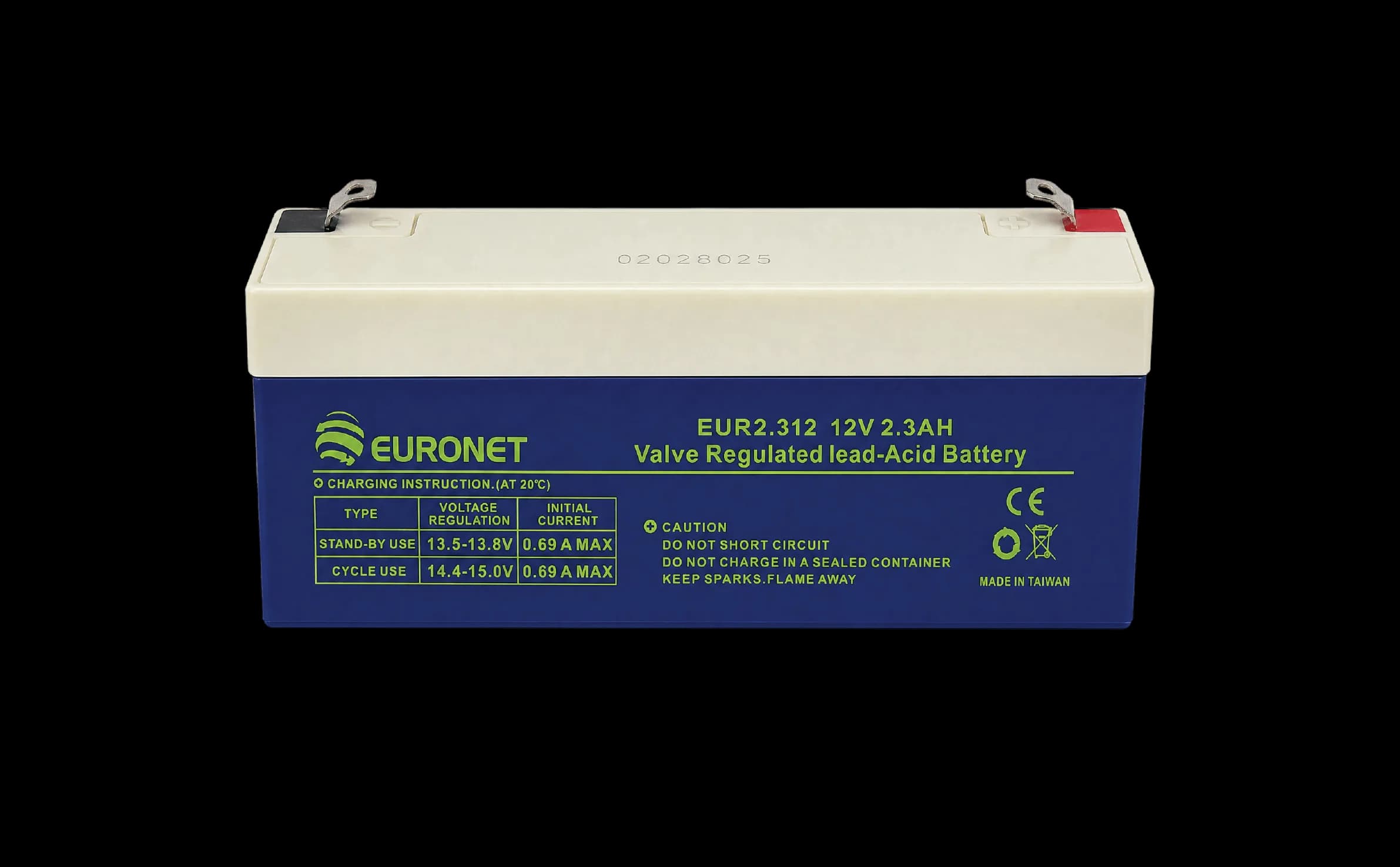 بطارية VRLA بجهد 12V وسعة 2.3AH