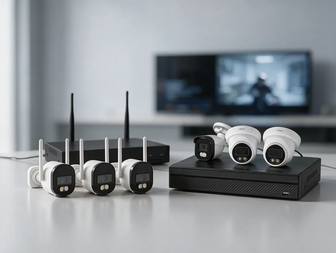 طقم CCTV بتقنية AHD مع كاميرات Bullet وDome ومسجل DVR